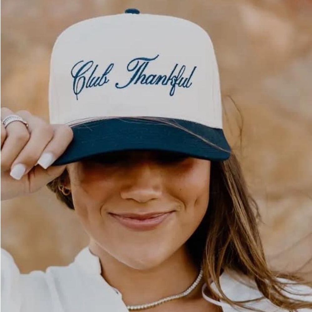 Club Thankful Navy Embroidered Hat